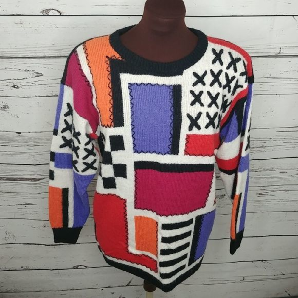 Vintage Western Connection Color Block Sweater‎